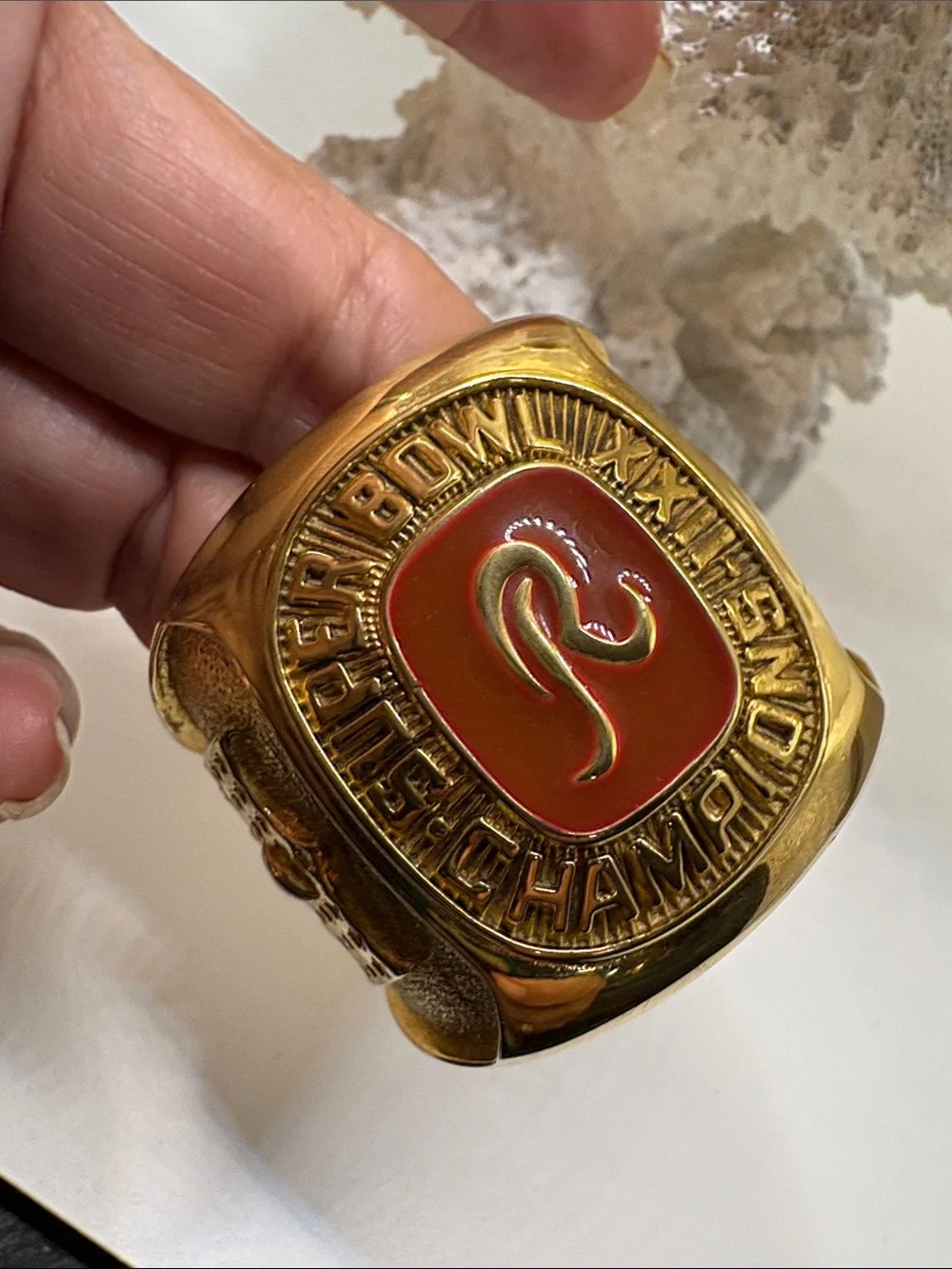 Gold Tone  Redskins Enamel Men's Championship-Style Ring, Paperweight